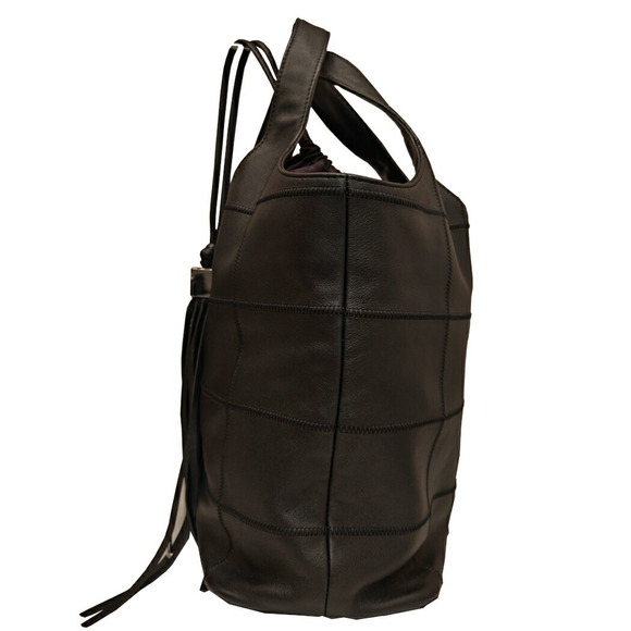 CHANEL Chocobar Handbag Leather Drawstring Tassel Fringe Black - Picture 3 of 8